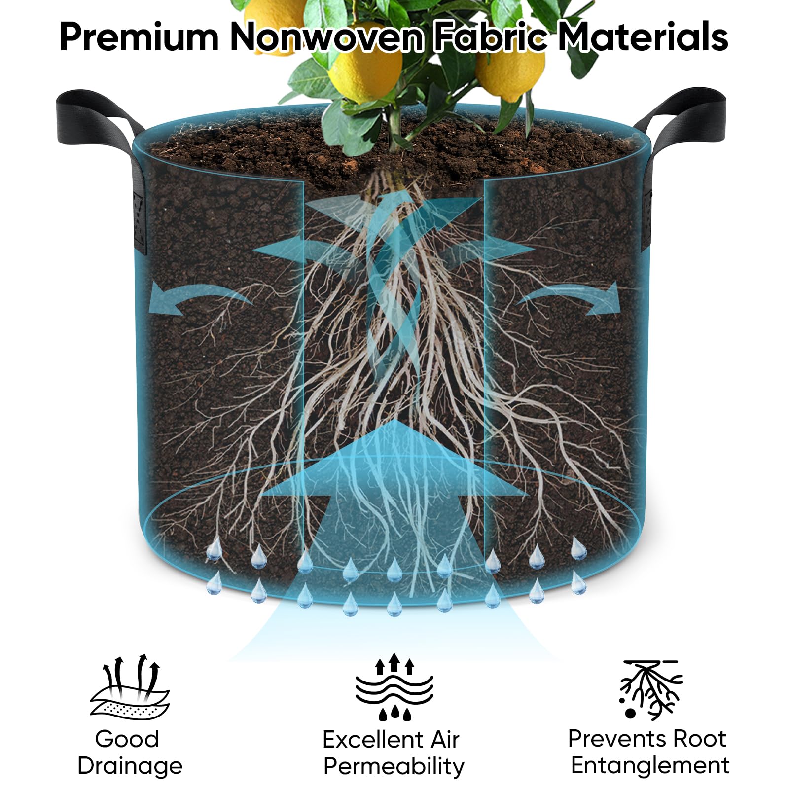 RVZHI grow bag with label slots for crop identification