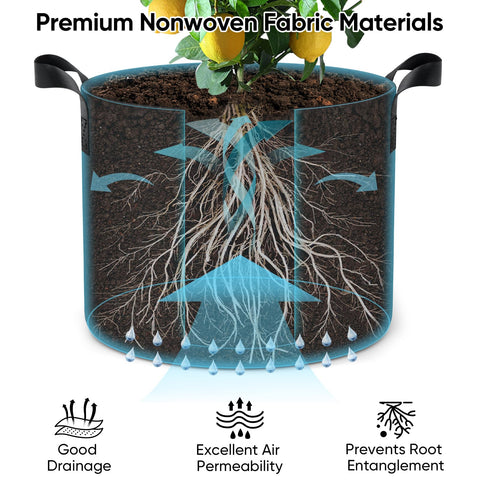 RVZHI grow bag with label slots for crop identification