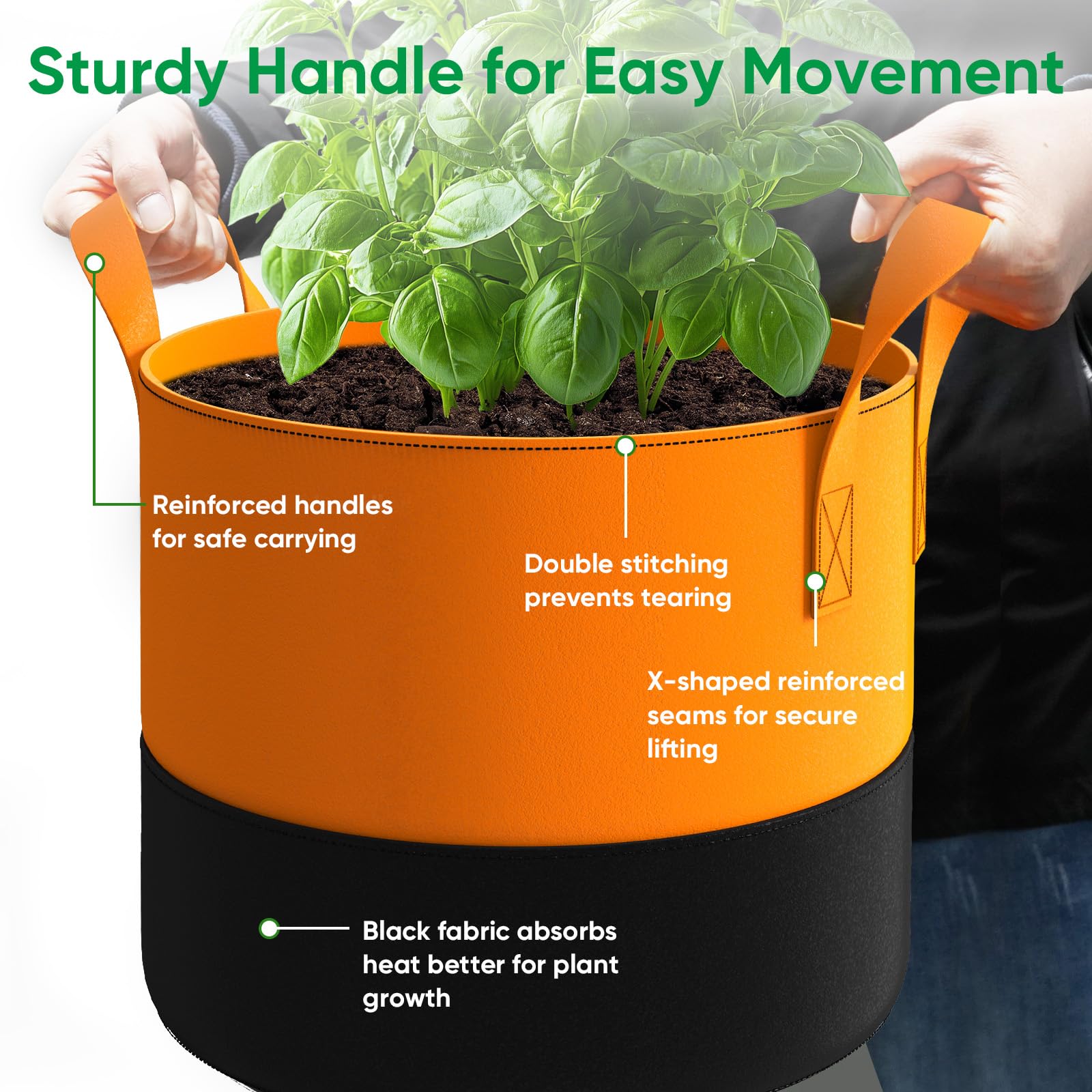 RVZHI 20-gallon bags suitable for potatoes and other vegetables in containers.