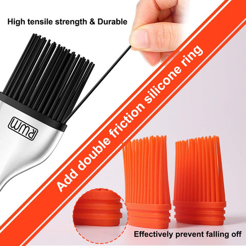 RWM bristle-free silicone head prevents shedding during saucing and basting.