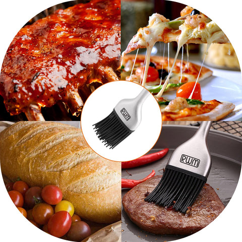RWM basting brush with dishwasher-safe design and orange head for easy cleanup.
