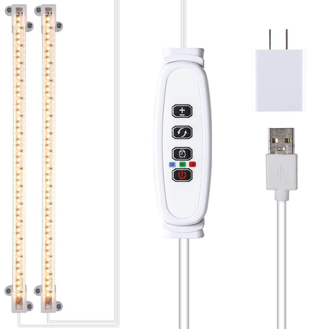 RWNTAO LED Grow Light Strips dual-bar front view supports healthy seedling growth.