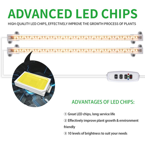 RWNTAO LED Grow Light Strips mounting kit shows magnets and screws included.
