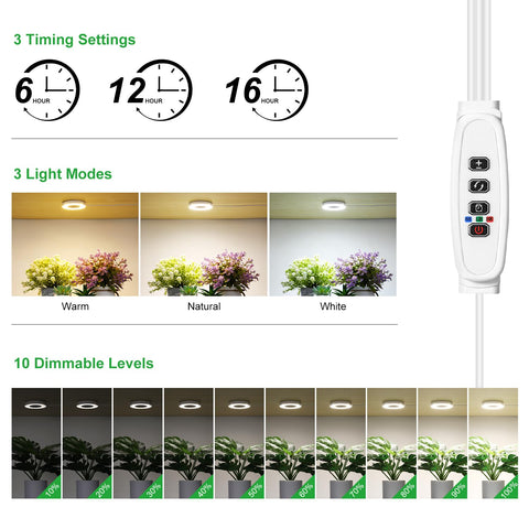 RWNTAO grow light with timer control enabling automatic cycles