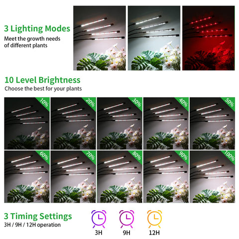 RWNTAO timer auto-function maintains consistent day-night lighting.