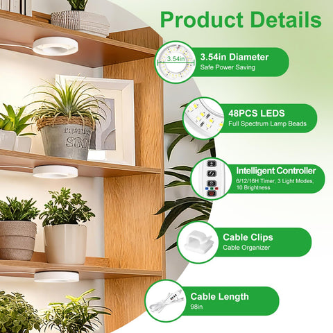 RWNTAO full spectrum LED light emitting 380 to 800 nm for healthy plant development