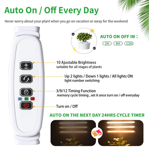 RWNTAO grow light with 3500K LEDs for warm, steady growth