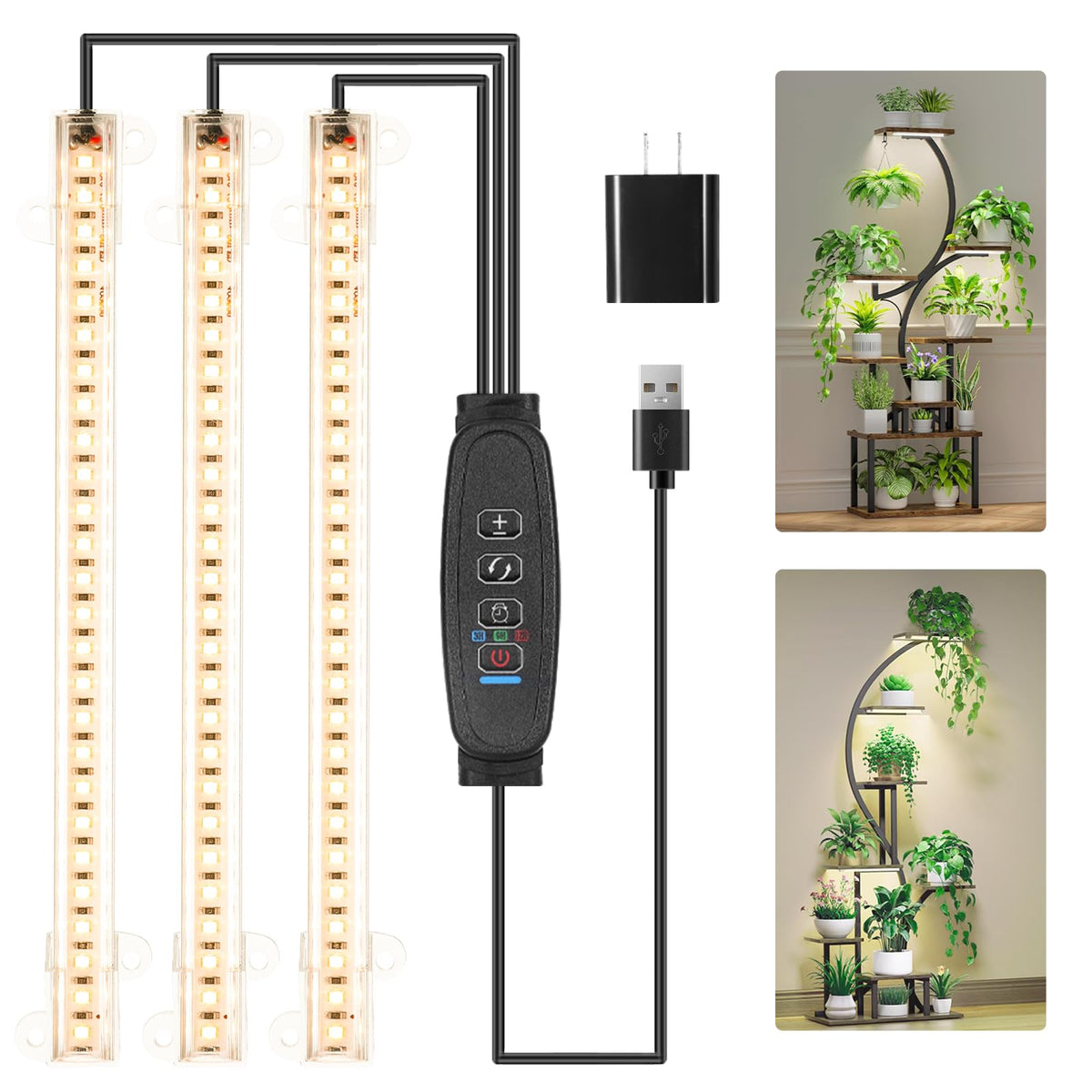 RWNTAO LED grow light strip 8.6-inch bar boosts indoor seedling growth.