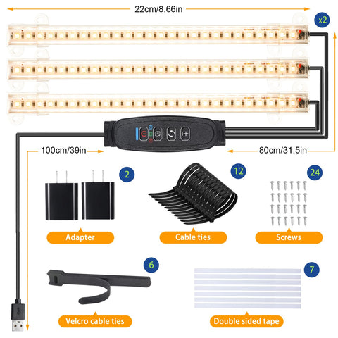 RWNTAO grow light strip easy installation with multiple mounting options