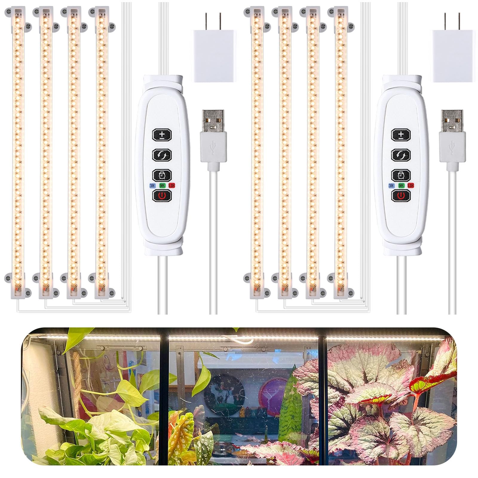 RWNTAO LED grow lamp 3500K strip delivers full-spectrum light for healthy indoor plant growth.