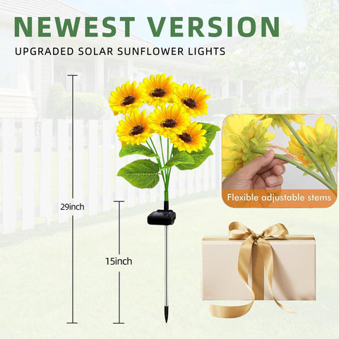 RWUSX gift-ready solar sunflower lights for moms and gardeners.