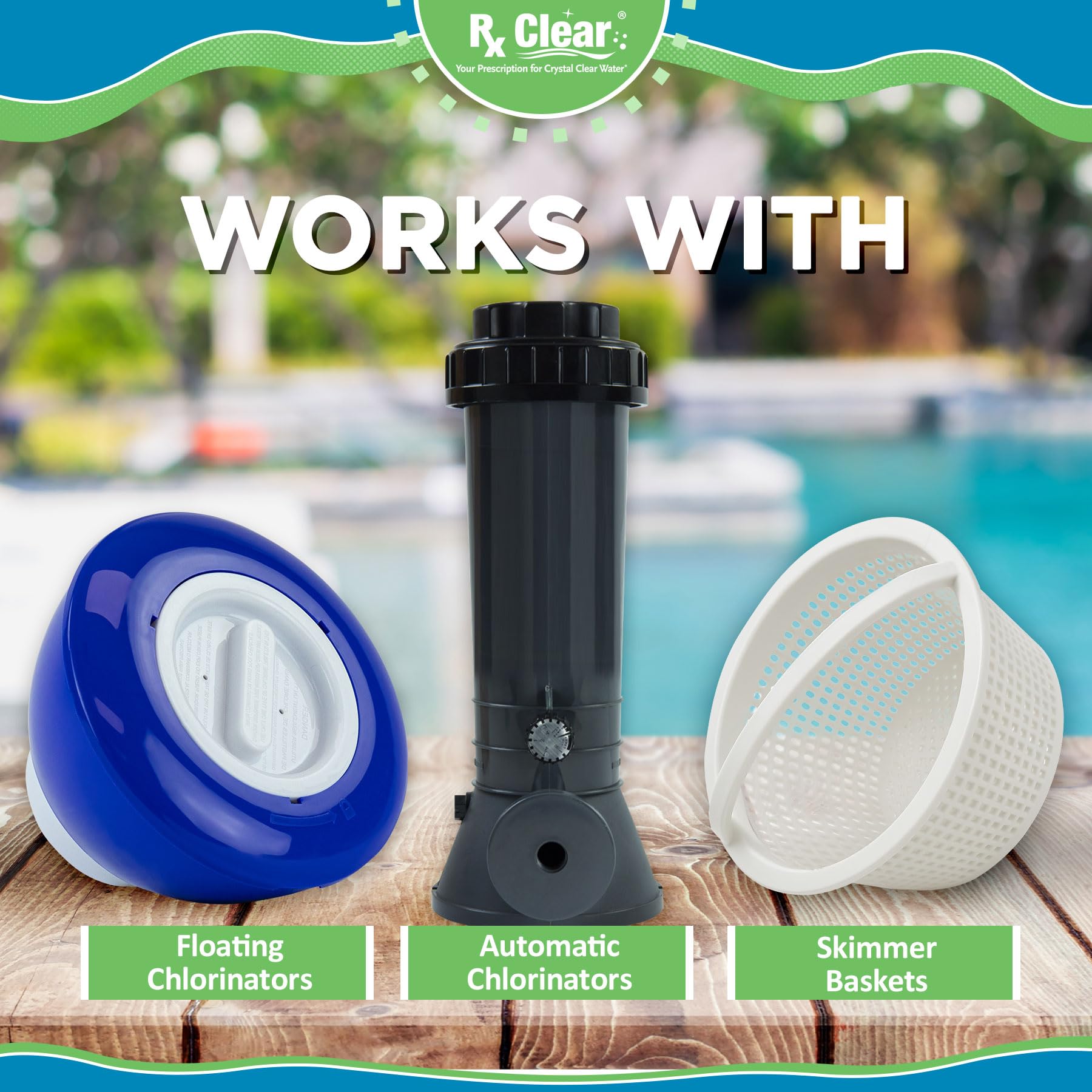 Rx Clear small-pool setup with 1-Inch tabs for controlled release