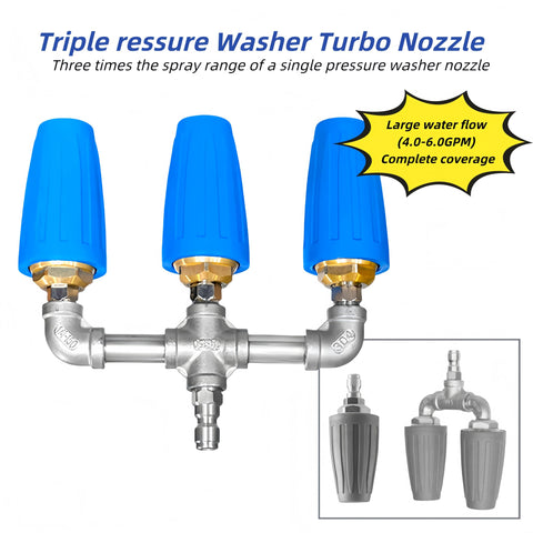 RXLIFE Triple Turbo Nozzle 360 rotation provides wide coverage for sidewalks.