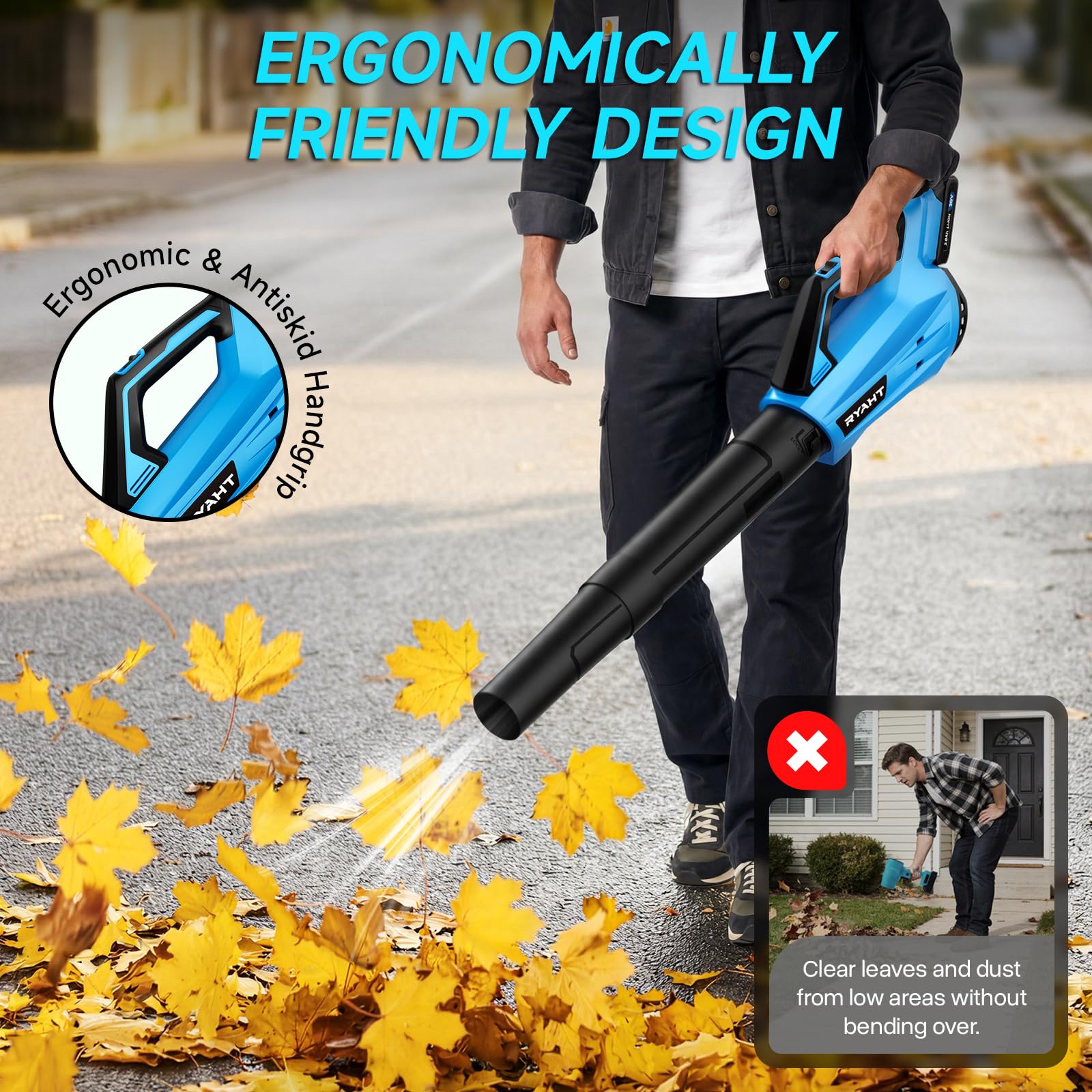 RYAHT package includes batteries, charger, tubes, and nozzle for versatile tasks.