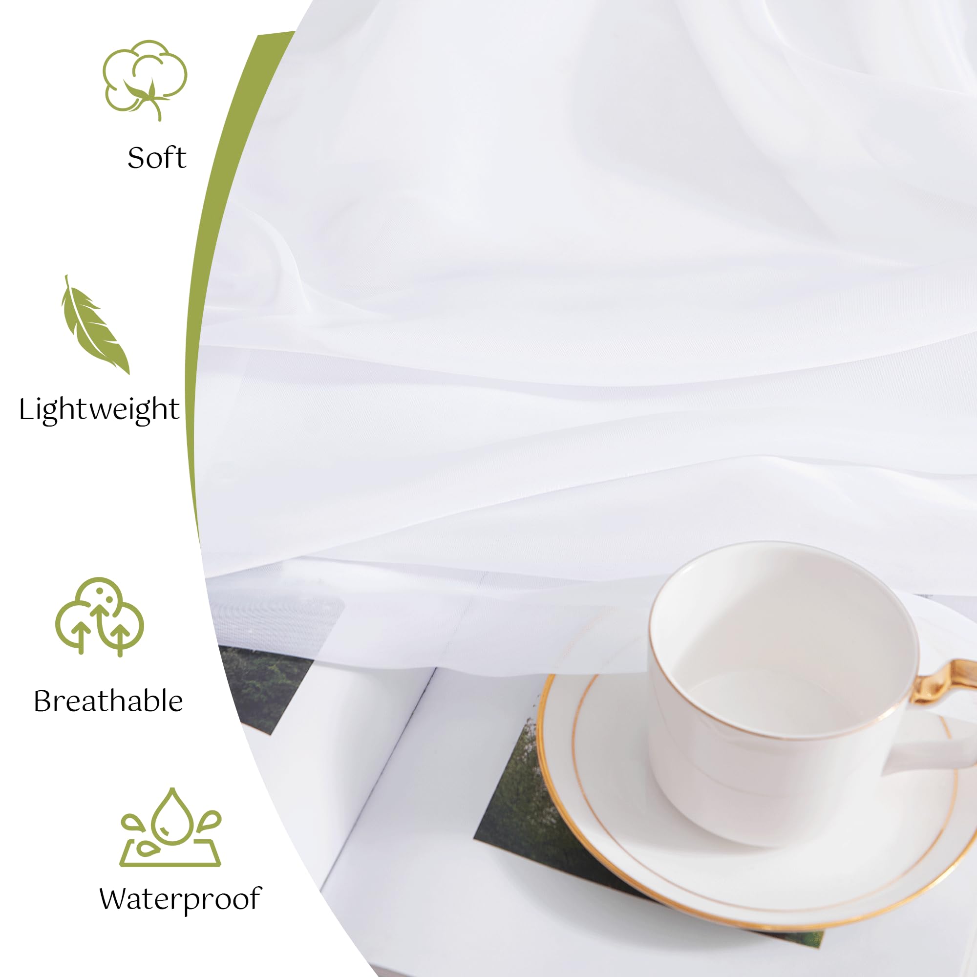 RYB HOME backyard-ready curtains complement gazebos and pergolas with white style.