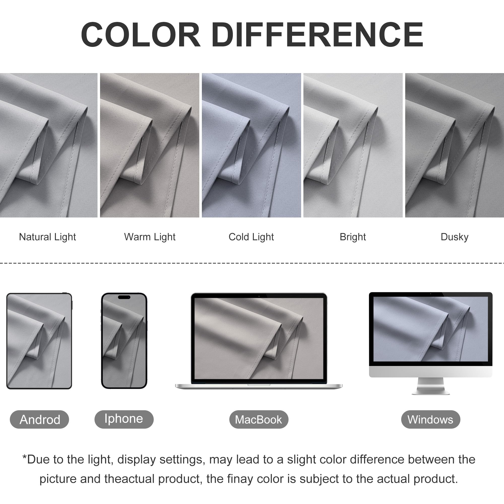 RYB HOME light-grey curtain suits outdoor and indoor setups with versatile styling