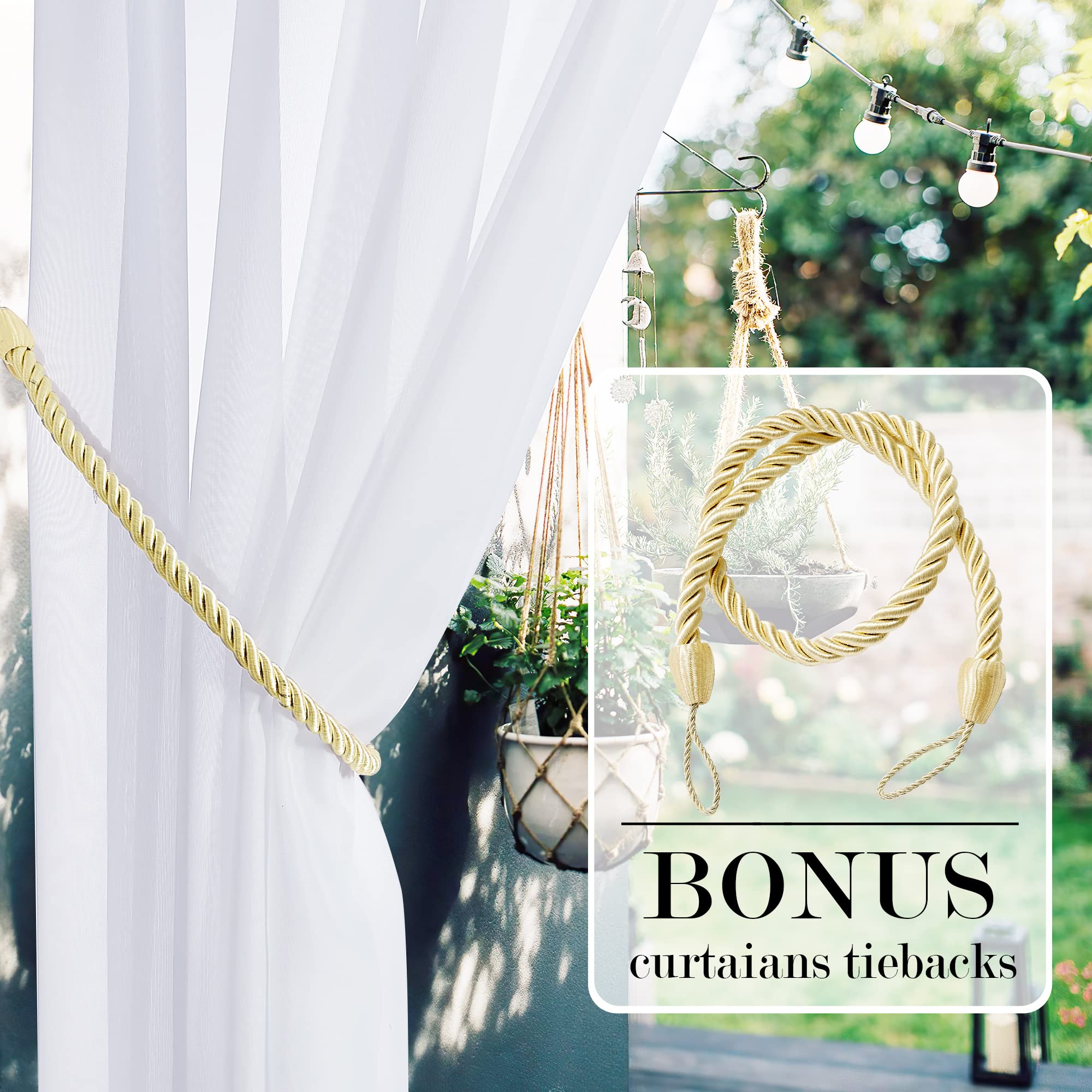 RYB HOME rod-ready design fits most curtain rods with detachable tabs.