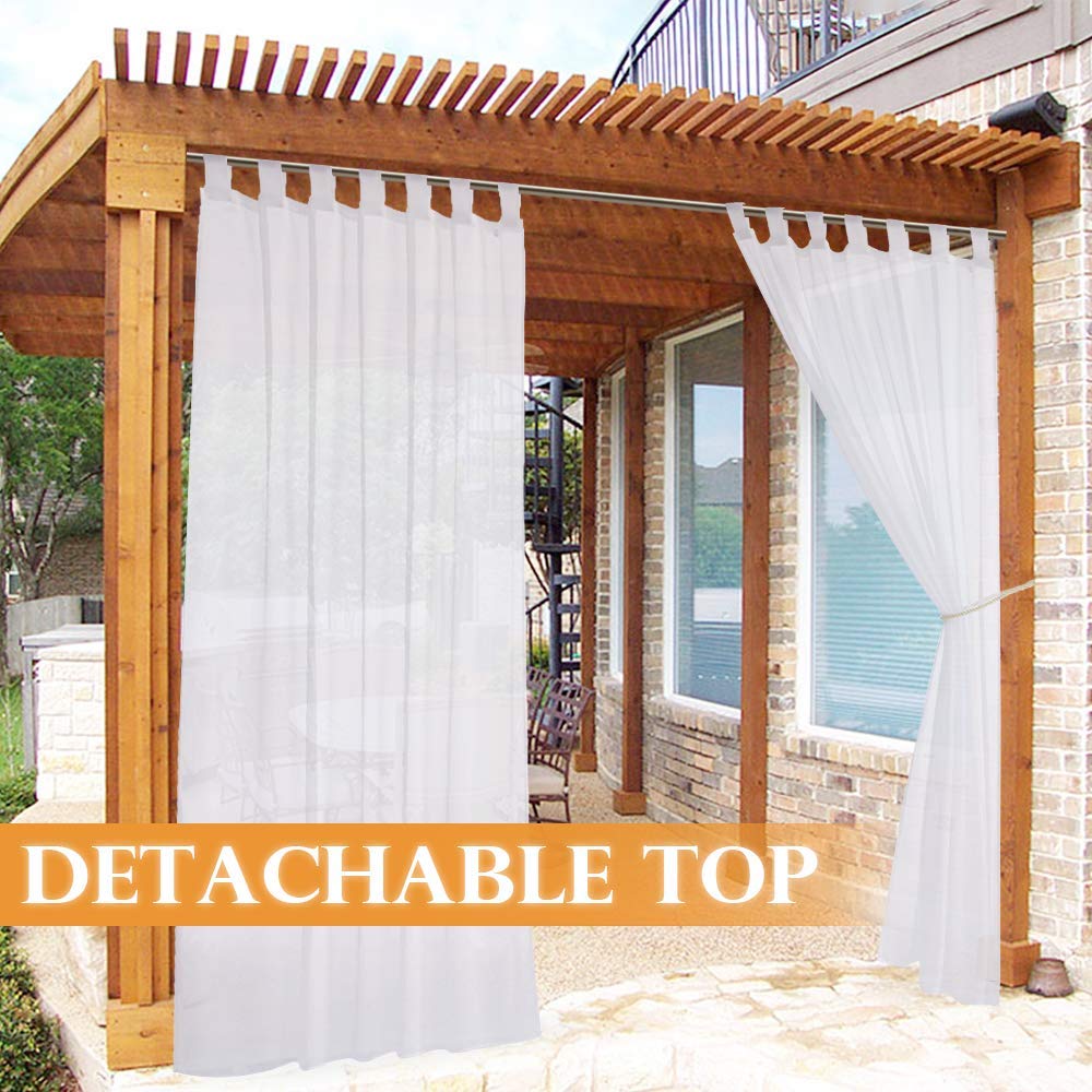 RYB HOME weatherproof curtain withstands outdoor conditions for year-round patio use.
