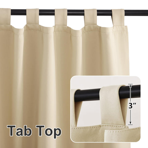 RYB HOME outdoor curtains waterproof weave highlights rain resistance and outdoor longevity.