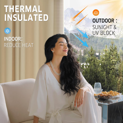 RYB HOME outdoor curtains width guidance illustrates generous coverage for patios and porches.