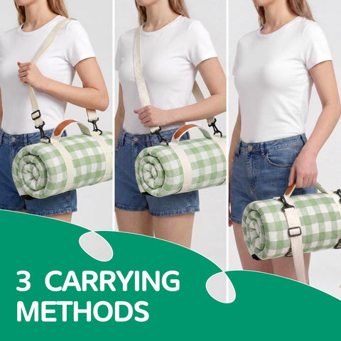 RYCHIC lightweight foldable blanket folds neatly for car trips and easy carry.