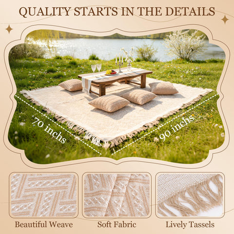 RYCHIC six pillow covers arranged on blanket for coordinated garden party decor.