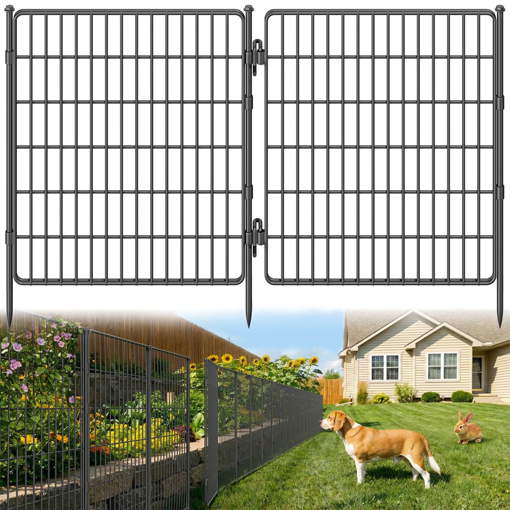 RYDIZA 3-ply no-dig fence panel provides a sturdy boundary for pets.