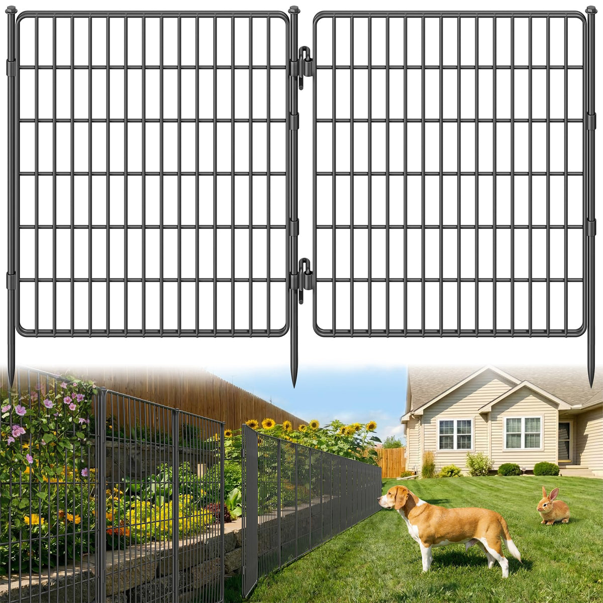 RYDIZA 3-ply no-dig fence panel provides a sturdy boundary for pets.