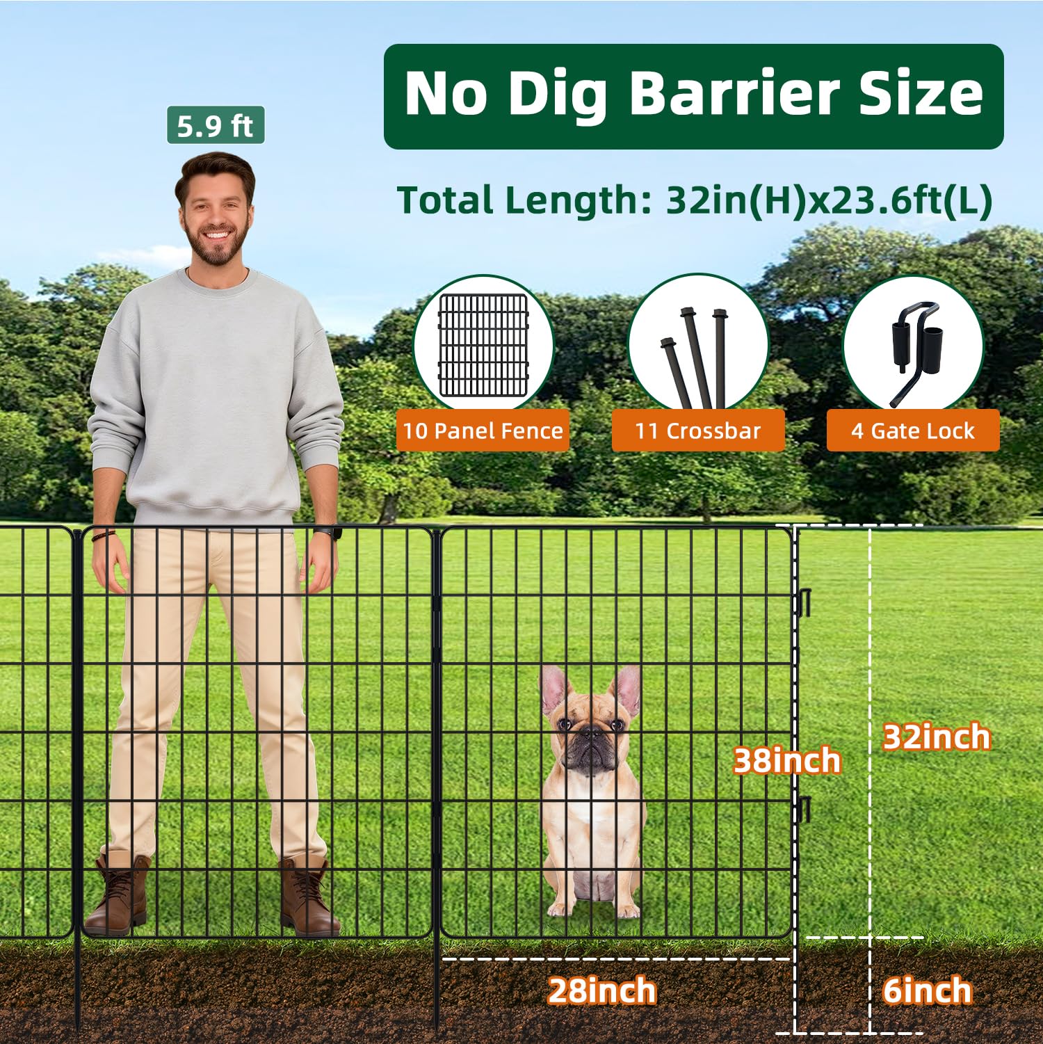 RYDIZA pet fence for outdoor use keeps dogs safely contained.