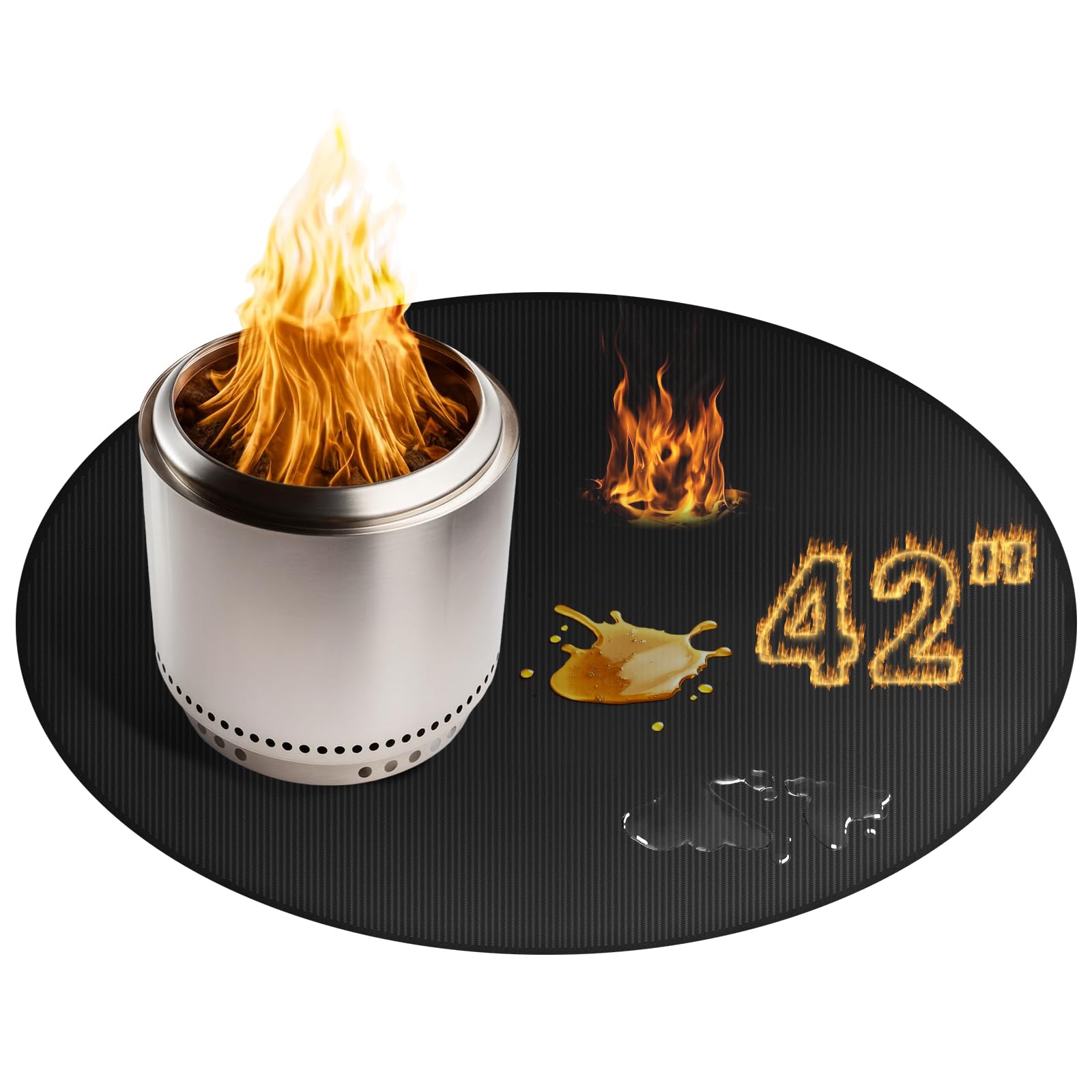 Rymtox large 42-inch fire pit mat round protects surfaces from embers and spills