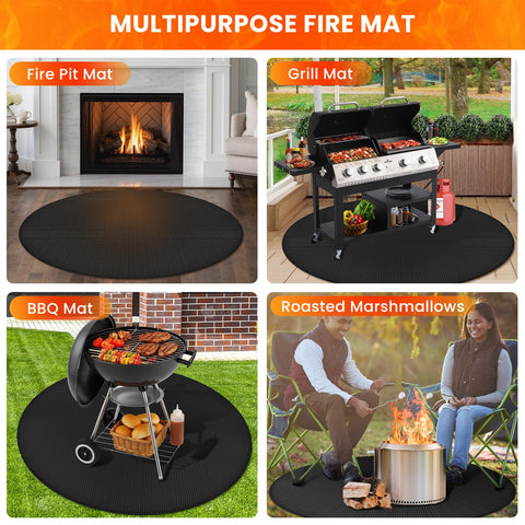 Rymtox portable bonfire accessory mat simplifies post-fire cleanup