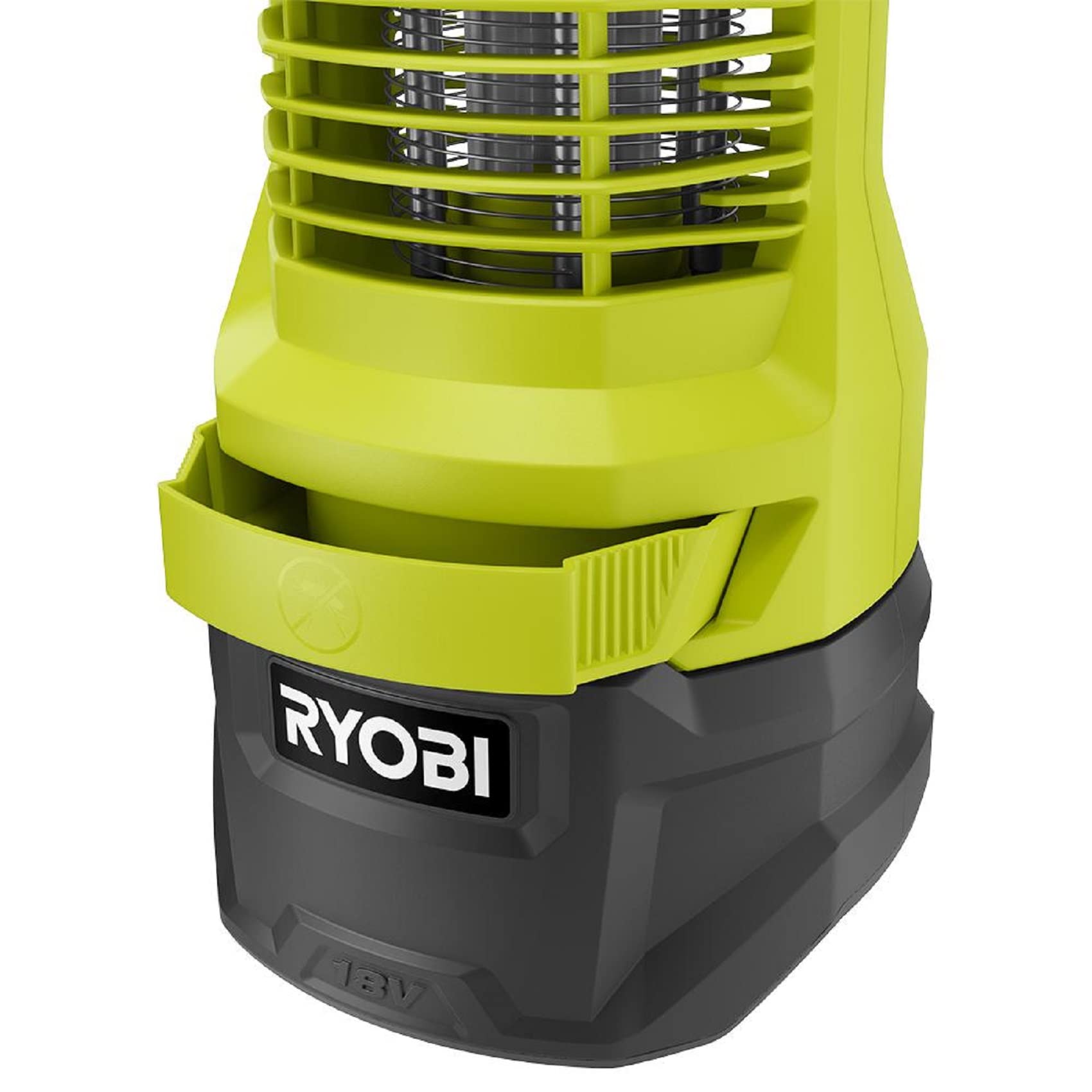 RYOBI 18V ONE+ Bug Zapper in action demonstrates battery-powered use outdoors.