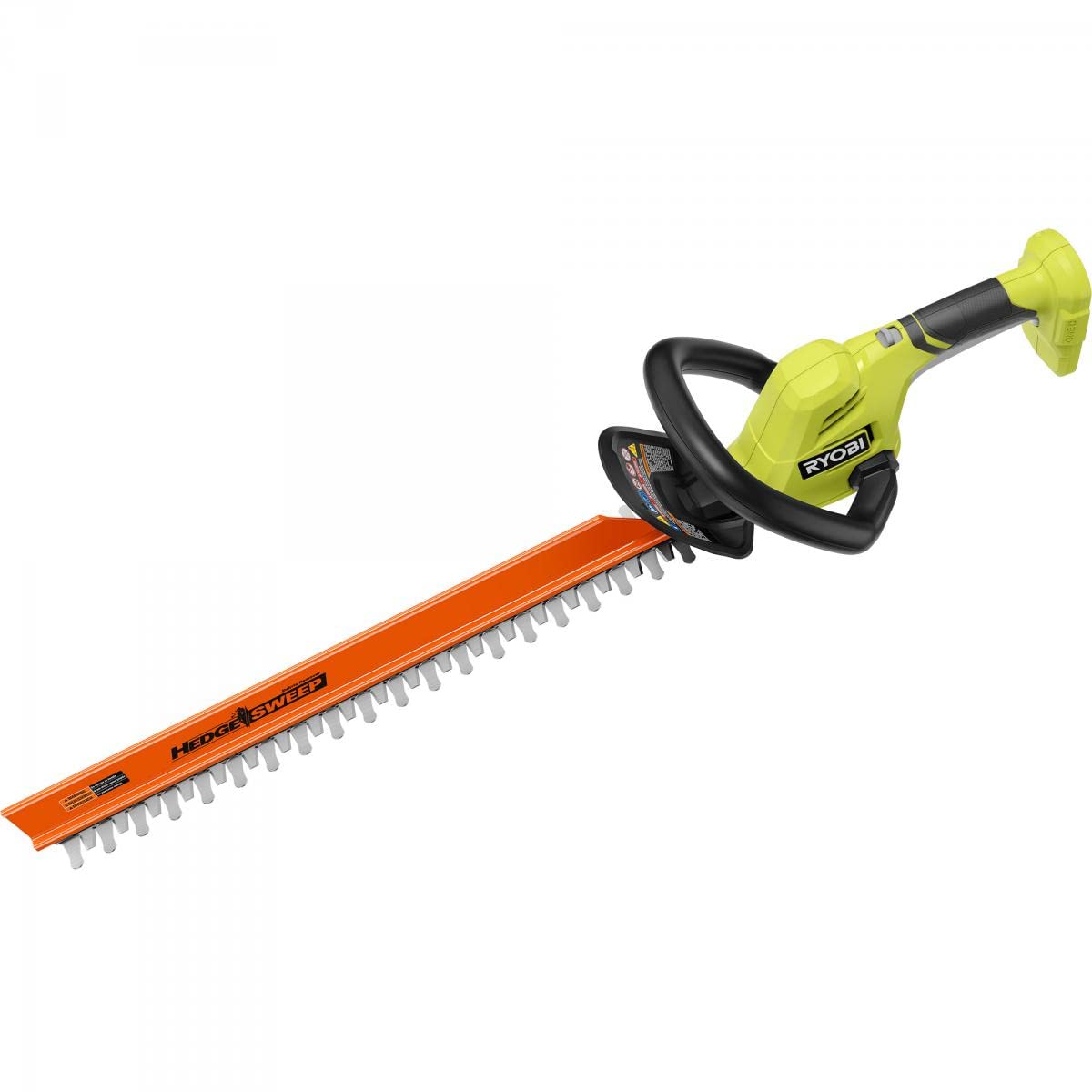 RYOBI 18V ONE+ hedge trimmer blades in action for clean, even cuts