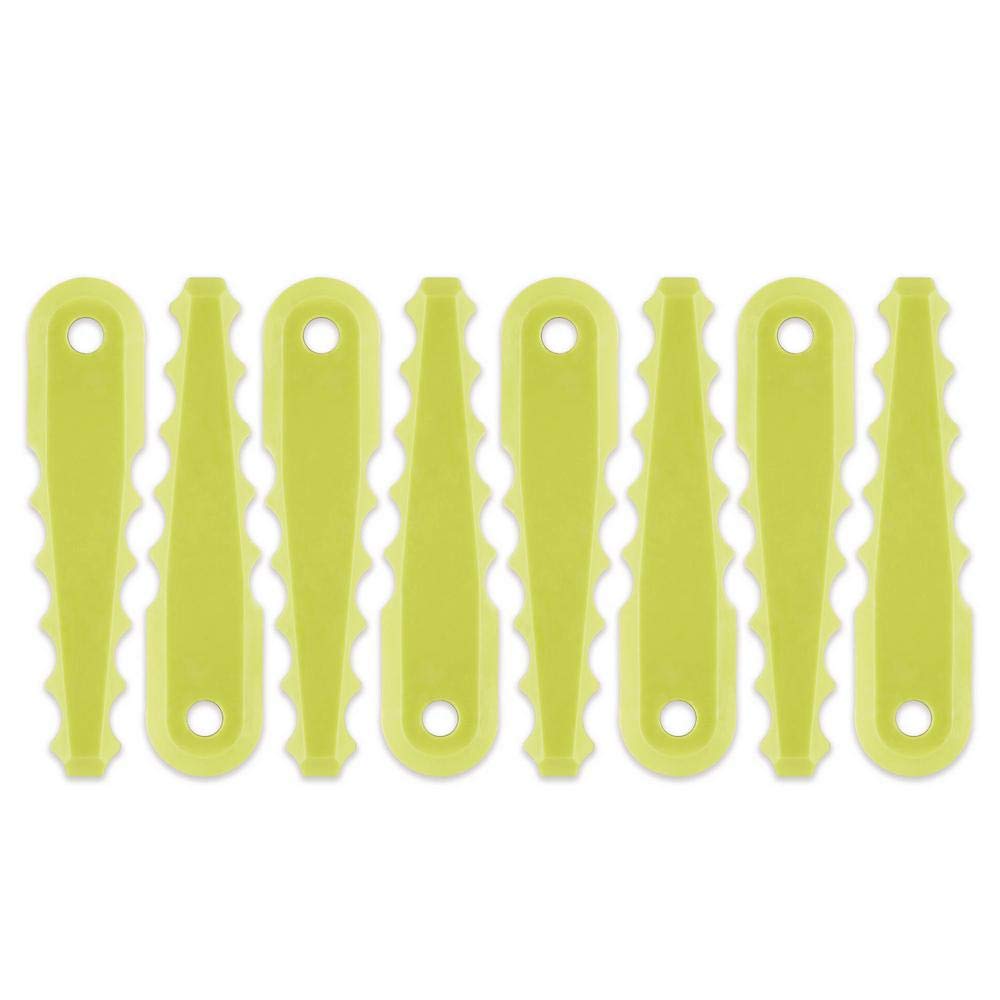 RYOBI serrated blades extend cutting power through thick grass with reliable fit