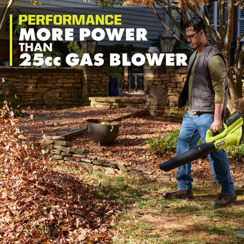 RYOBI 40V blower with 550 CFM airflow for fast debris removal
