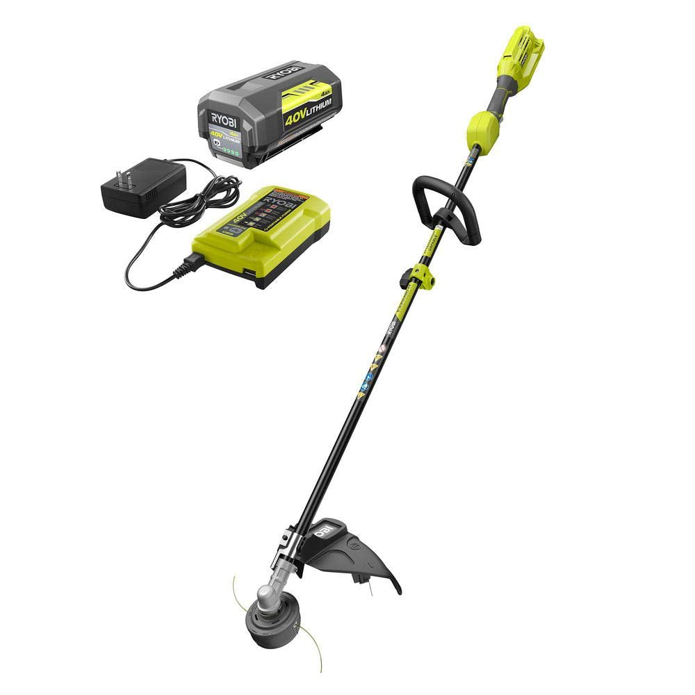 RYOBI 40V Expand-It Trimmer with attachment capability for versatile yard tasks.