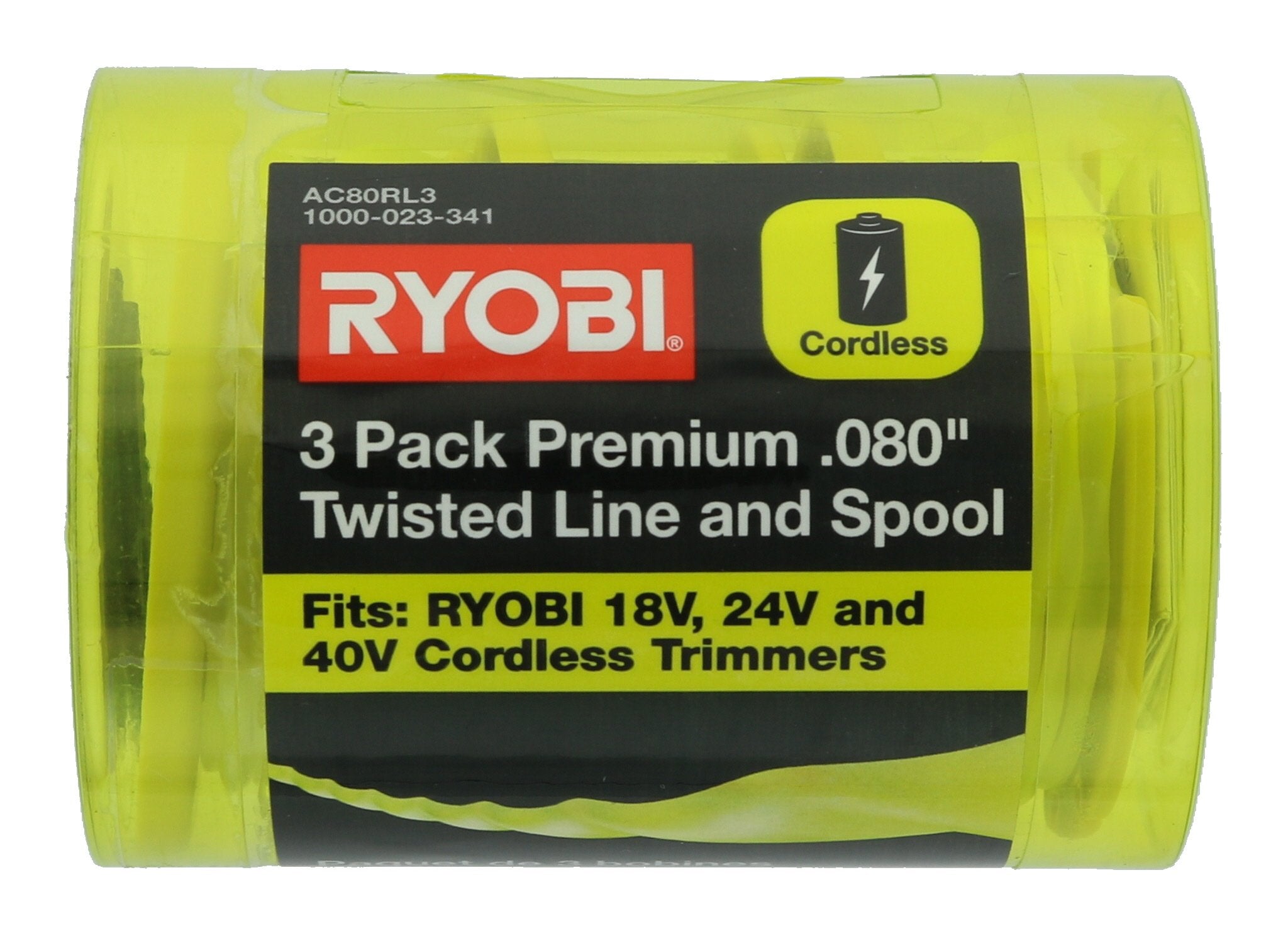 Ryobi AC80RL3 line supports consistent trim performance on lawns and beds.