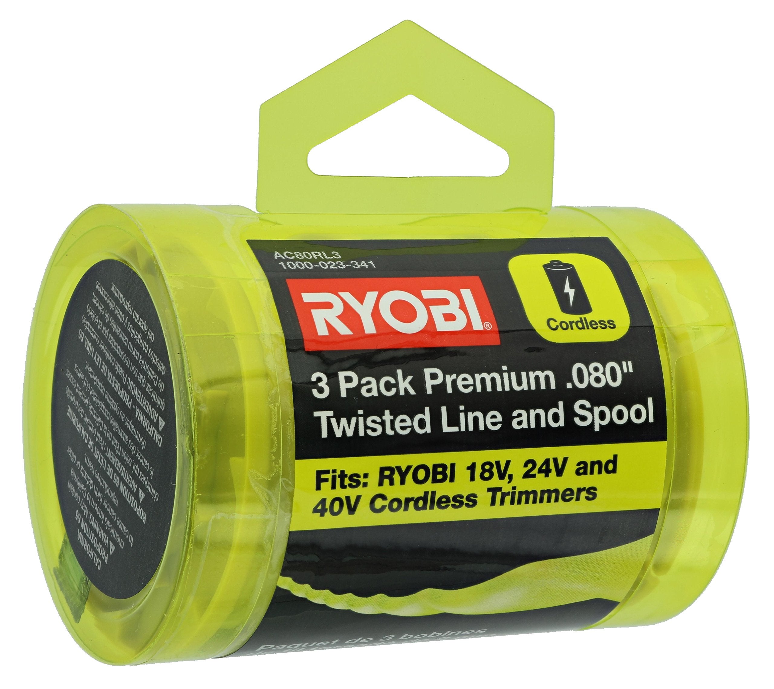 Ryobi One+ Plus spool facilitates fast, tool-free installation.
