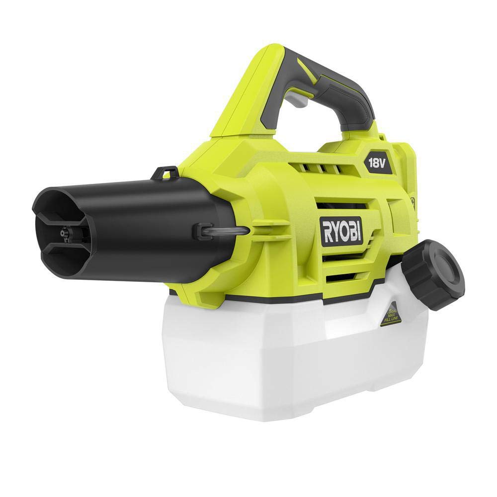 RYOBI ONE+ 18V fogger in hand for efficient garden misting