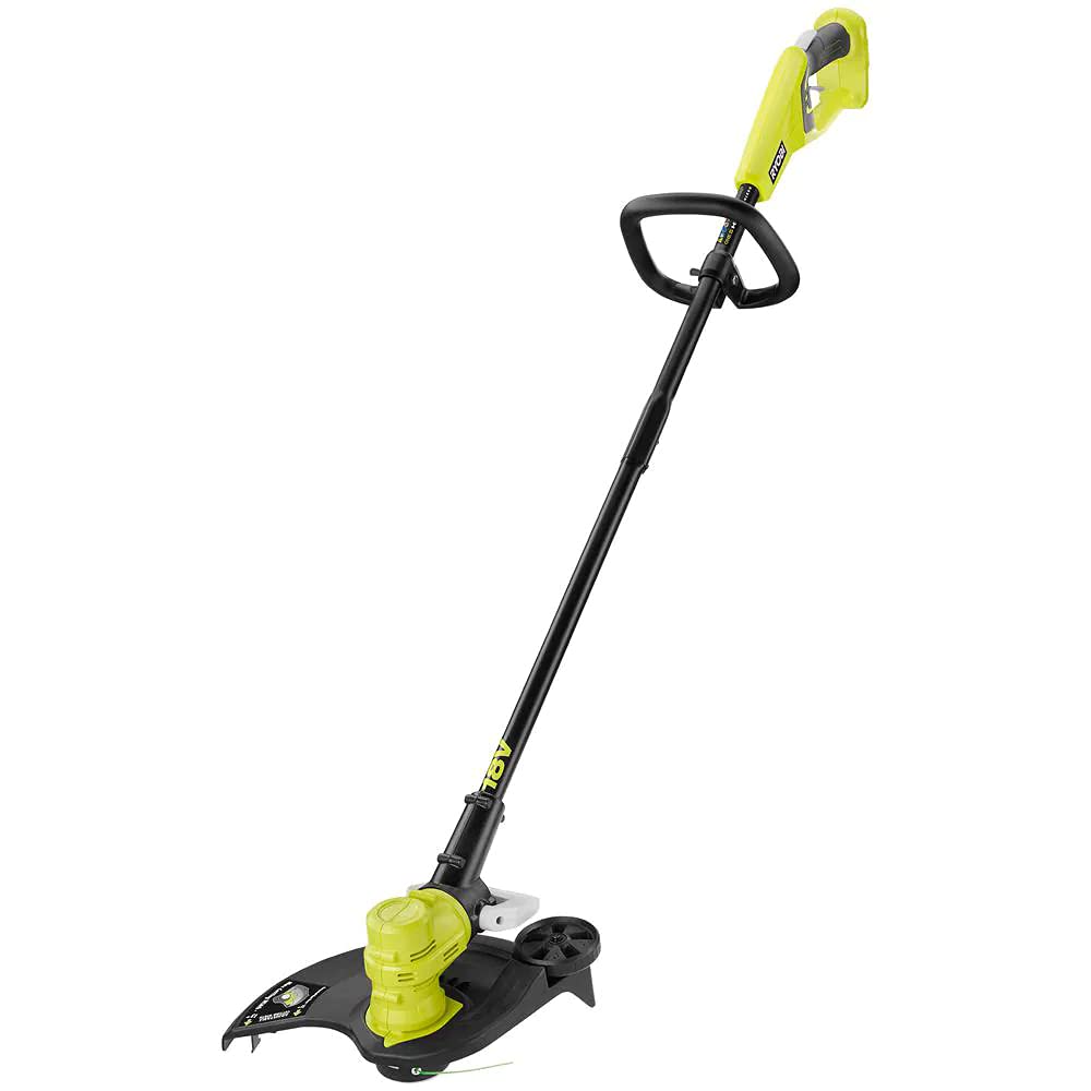 RYOBI ONE+ 18V 13-inch trimmer edger with pivoting head for easy edging.