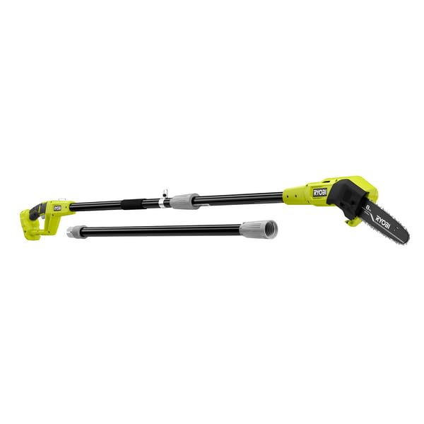 RYOBI One+ 18V 8-inch oil-free pole saw pruning branches efficiently