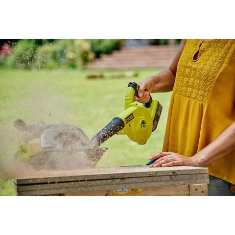 RYOBI ONEPLUS 18V compact blower tool-only design enables lightweight cleanup