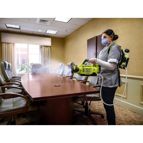 RYOBI ONE+ nozzle set to Low pattern for close-range application.