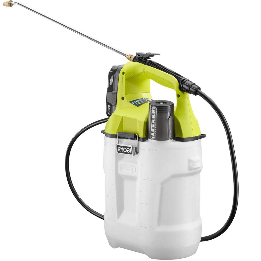 RYOBI ONE+ cordless pump ready for easy spraying anywhere.