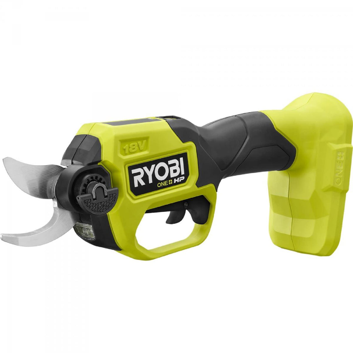 RYOBI ONE+ HP 18V brushless pruner blade close-up for precise, clean cuts