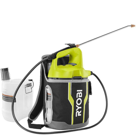 RYOBI ONE+ sprayer nozzle adjustment for precise control in outdoor applications.