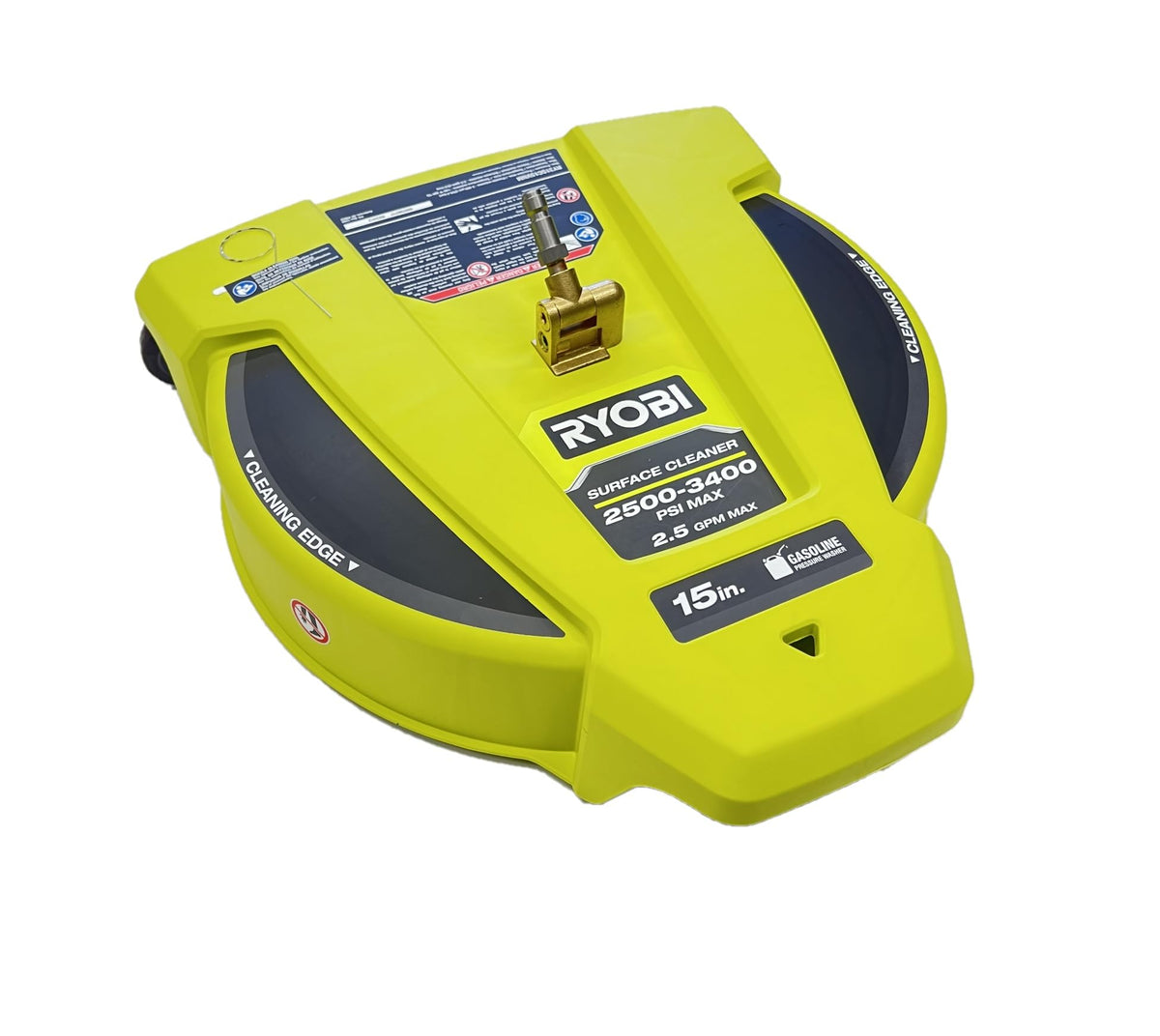 Ryobi RY31SC15 front view highlighting wide cleaning area for efficient washing