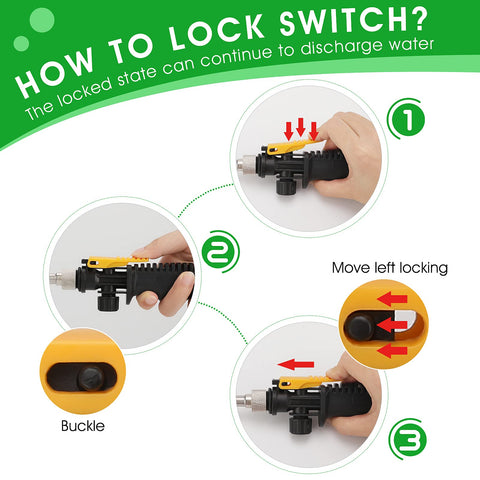 Ryscam locking-handle for fatigue-free operation during spraying.