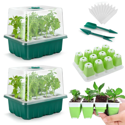 Ryscam seed starter tray 24 cells with humidity dome for efficient germination