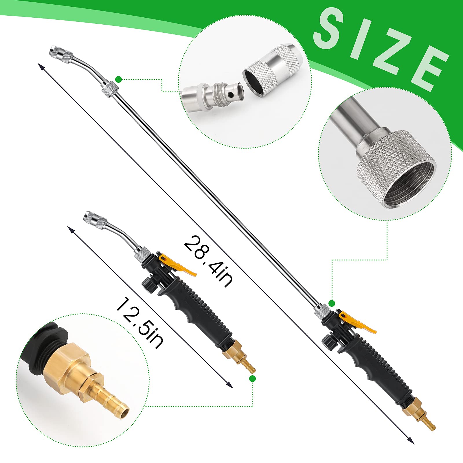 Ryscam wand supports two hose sizes for flexible setups.